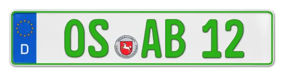 Grüne Kennzeichen OS online bestellen