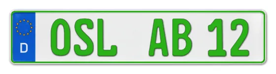 Grüne Kennzeichen OSL online bestellen