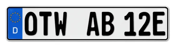 E-Kennzeichen OTtWeiler online bestellen