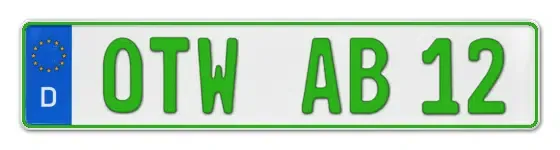 Grüne Kennzeichen OTW online bestellen