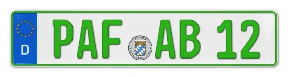 Grüne Kennzeichen PAF online bestellen