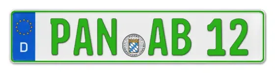 Grüne Kennzeichen PAN online bestellen