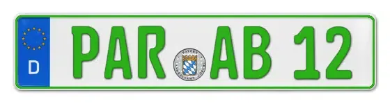 Grüne Kennzeichen PAR online bestellen