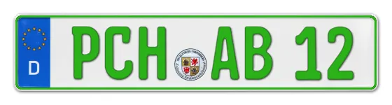 Grüne Kennzeichen PCH online bestellen