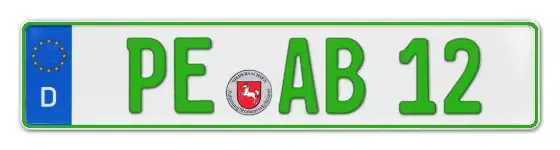 Grüne Kennzeichen PE online bestellen