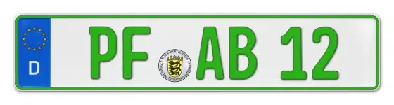 Grüne Kennzeichen PF online bestellen