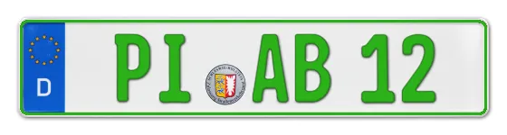 Grüne Kennzeichen PI online bestellen