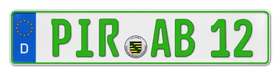 Grüne Kennzeichen PIR online bestellen