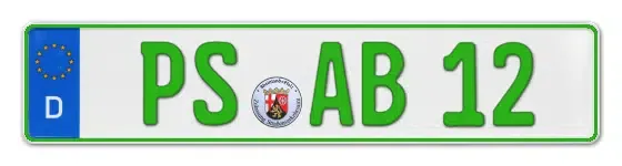 Grüne Kennzeichen PS online bestellen