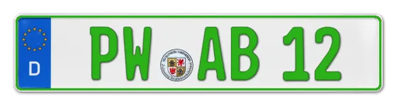 Grüne Kennzeichen PW online bestellen
