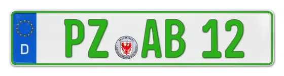 Grüne Kennzeichen PZ online bestellen