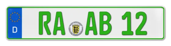 Grüne Kennzeichen RA online bestellen