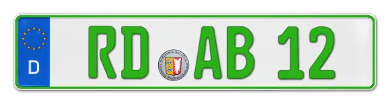 Grüne Kennzeichen RD online bestellen