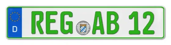Grüne Kennzeichen REG online bestellen