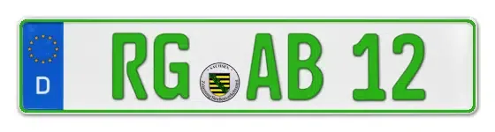 Grüne Kennzeichen RG online bestellen