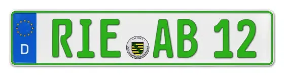Grüne Kennzeichen RIE online bestellen