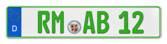 Grüne Kennzeichen RM online bestellen