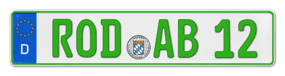 Grüne Kennzeichen ROD online bestellen