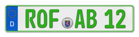 Grüne Kennzeichen ROF online bestellen