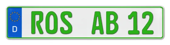 Grüne Kennzeichen ROS online bestellen