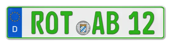 Grüne Kennzeichen ROT online bestellen