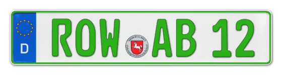 Grüne Kennzeichen ROW online bestellen