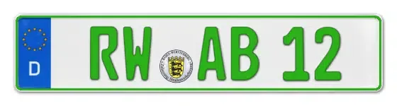Grüne Kennzeichen RW online bestellen