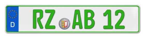 Grüne Kennzeichen RZ online bestellen