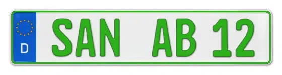 Grüne Kennzeichen SAN online bestellen
