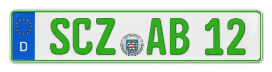 Grüne Kennzeichen SCZ online bestellen