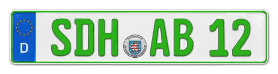 Grüne Kennzeichen SDH online bestellen