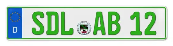 Grüne Kennzeichen SDL online bestellen
