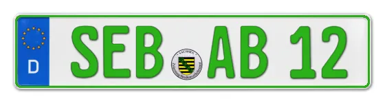 Grüne Kennzeichen SEB online bestellen