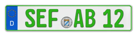 Grüne Kennzeichen SEF online bestellen