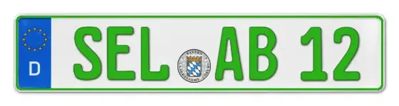 Grüne Kennzeichen SEL online bestellen