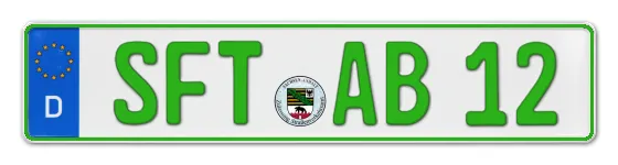 Grüne Kennzeichen SFT online bestellen