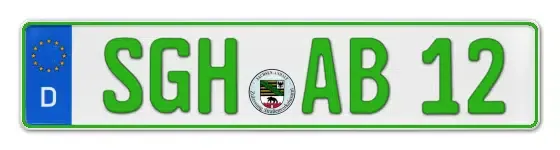 Grüne Kennzeichen SGH online bestellen