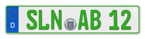 Grüne Kennzeichen SLN online bestellen
