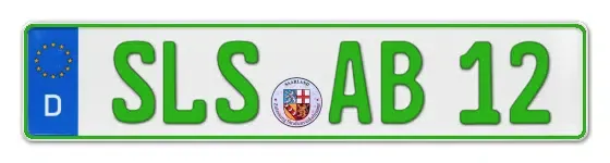 Grüne Kennzeichen SLS online bestellen