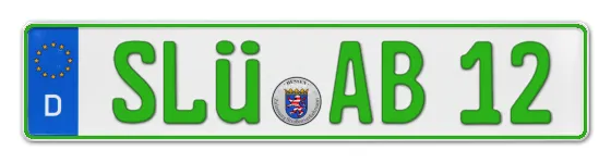 Grüne Kennzeichen SLÜ online bestellen