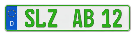 Grüne Kennzeichen SLZ online bestellen