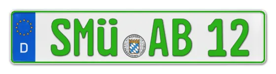 Grüne Kennzeichen SMÜ online bestellen