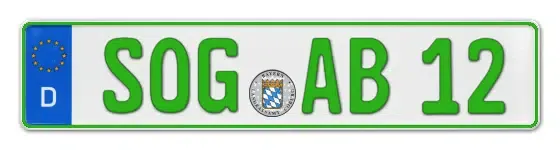 Grüne Kennzeichen SOG online bestellen