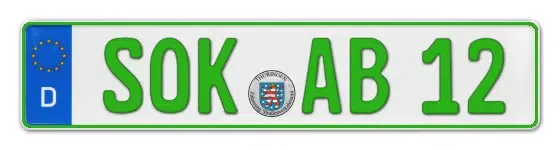 Grüne Kennzeichen SOK online bestellen