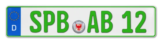Grüne Kennzeichen SPB online bestellen