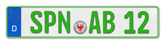 Grüne Kennzeichen SPN online bestellen