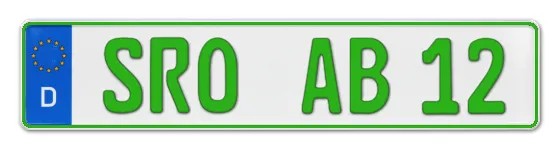 Grüne Kennzeichen SRO online bestellen