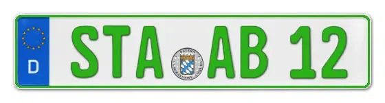 Grüne Kennzeichen STA online bestellen