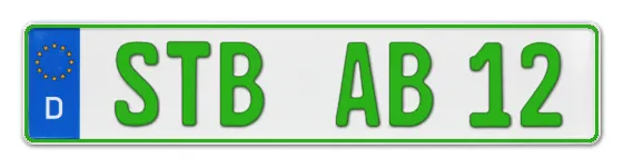 Grüne Kennzeichen STB online bestellen