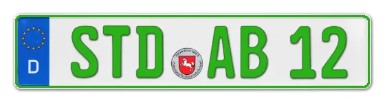 Grüne Kennzeichen STD online bestellen